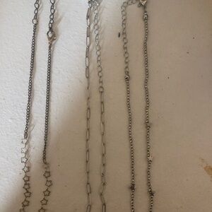 Set of 3 chokers, silver and gold colored